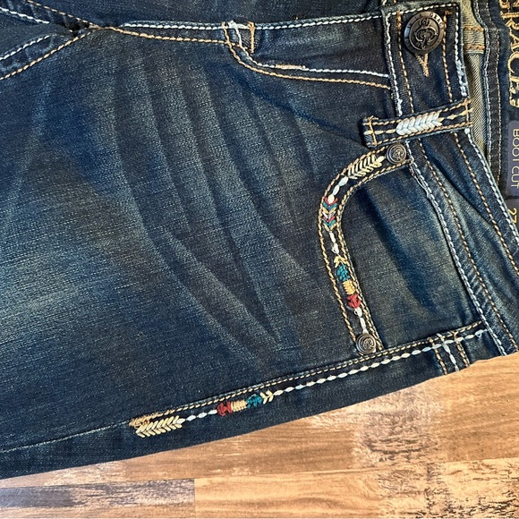 Vintage Grace in L.A. Dark Blue Y2K Bootcut Jeans - Picture 3 of 8